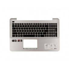 Клавиатура для ноутбука Asus X555L, X555Y, X554L, X554Y, R556L, R556Y с топкейсом, серебристый (с разбора)