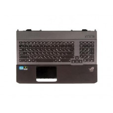 Клавиатура для ноутбука Asus G75V, G75VX с топкейсом, черная, с подсветкой (с разбора)